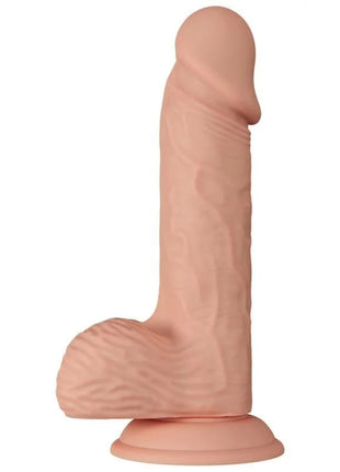 Peachfarbener flexibler silikon dildo mit realistischer textur und abgerundetem sockel 20,6 cm von baile catoblepas