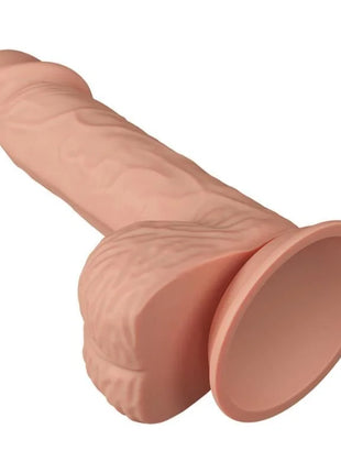 Peachfarbener silikon dildo mit realistischer struktur und abgerundetem kopf von baile catoblepas flexibel 20,6 cm