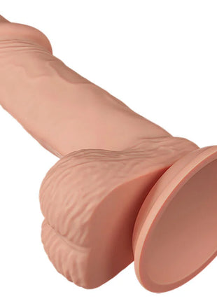 Peachfarbener silikon dildo mit realistischer oberfläche und abgespreizter basis baile schöne begegnung zebulon 19 4 cm