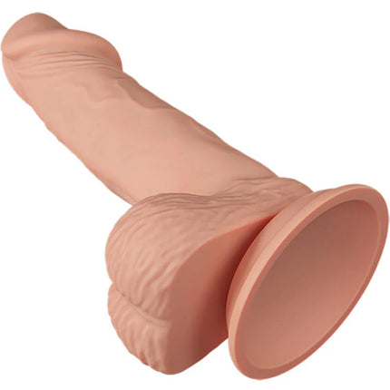 Peachfarbener silikon dildo mit realistischer oberfläche und abgespreizter basis baile schöne begegnung zebulon 19 4 cm