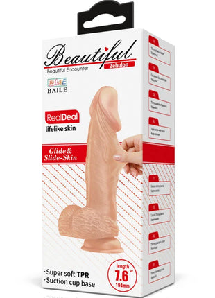 Baile schöne begegnung zebulon flexibler realistischer dildo 19,4 cm mit lifelike silikonhaut und saugnapfbasis