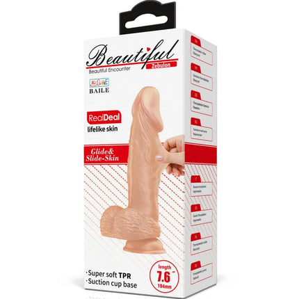 Baile schöne begegnung zebulon flexibler realistischer dildo 19,4 cm mit lifelike silikonhaut und saugnapfbasis