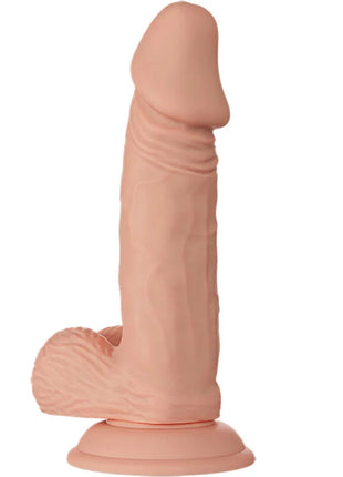 Peachfarbener silikon dildo mit realistischer struktur und rundem grundkörper baile schöne begegnung zebulon flexibel 19,4 cm