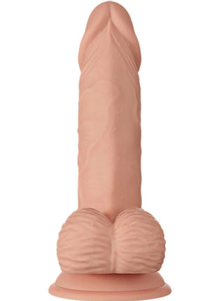 Peachfarbener silikon dildo baile zebulon mit realistischer struktur und abgerundetem sockel 19,4 cm lang
