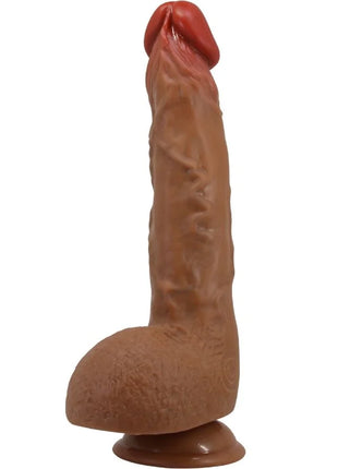 Brauner silikondildo mit roter spitze und strukturierter oberfläche baile schöner wilks realistischer vibrator 25 cm