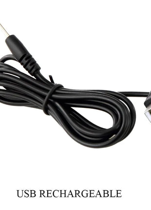 Schwarzes usb wiederaufladbares kabel mit 3,5 mm klinkenstecker und usb-a stecker für baile schöner wilks vibrator