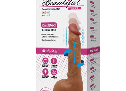 Brauner realistischer vibrator 25 cm mit lebensechter hautstruktur und usb-aufladung von baile schöner wilks