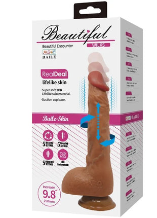 Brauner realistischer vibrator 25 cm mit lebensechter hautstruktur und usb-aufladung von baile schöner wilks