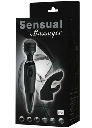 Schwarzer sinnlicher massager von baile mit austauschbarem kopf und ergonomischem design für eine angenehme anwendung