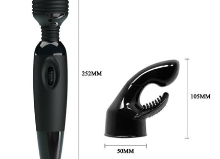 Schwarzer glänzender plastikstab massager mit auswechselbarem kopf von baile fürs sinnliche massagevergnügen
