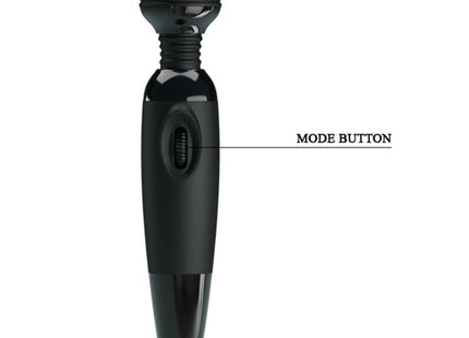 Baile sinnlicher massager schwarzer silikon ummantelter massagestab mit austauschbarem gerilltem kopf und glänzendem finish