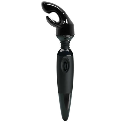 Baile sinnlicher massager aus schwarzem glänzendem kunststoff mit vibrierender krallenspitze und gebogenem griff
