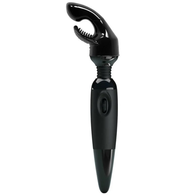 Baile sinnlicher massager aus schwarzem glänzendem kunststoff mit vibrierender krallenspitze und gebogenem griff
