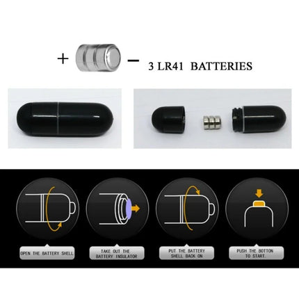 Schwarzes zylinderförmiges batteriebetriebenes gerät mit glänzendem finish und abnehmbarem deckel im baile süßer ring mit klitorisstimulator delphin