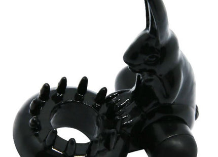 Glänzender schwarzer Kaninchen-vibrator aus Silikon mit spitzem Ring von BAILE süßer Ringring mit Kaninchen