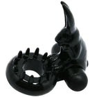 Glänzender schwarzer Kaninchen-vibrator aus Silikon mit spitzem Ring von BAILE süßer Ringring mit Kaninchen
