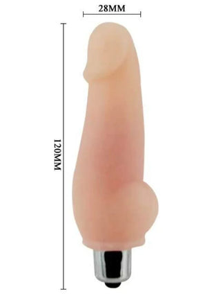 Baile - super mini mavouvin vibrator peachfarbener silikonvibrator mit metallbasis 120 mm lang 28 mm breit