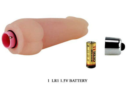 Pink silikon vibrator baile super mini mavouvin mit rotem batteriegehäuse innen und silberner metallspitze