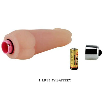 Pink silikon vibrator baile super mini mavouvin mit rotem batteriegehäuse innen und silberner metallspitze