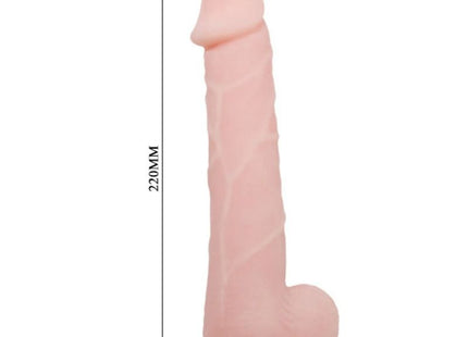 Pinkfarbener silikon-dildo baile 22 cm mit strukturierter schafthülle und abgerundetem kopf