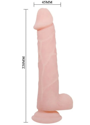 Pinkfarbener silikon-dildo baile 22 cm mit strukturierter schafthülle und abgerundetem kopf