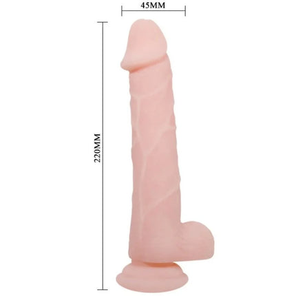 Pinkfarbener silikon-dildo baile 22 cm mit strukturierter schafthülle und abgerundetem kopf
