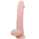 Pink silikon dildo mit realistischer textur und abgerundetem boden 22 cm von BAILE