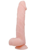 Pink silikon dildo mit realistischer textur und abgerundetem boden 22 cm von BAILE