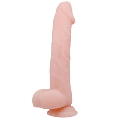 Pink silikon dildo mit realistischer textur und abgerundetem boden 22 cm von BAILE