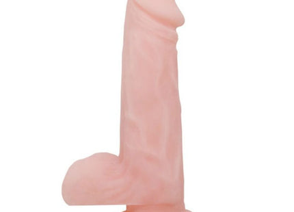 Pinkfarbener silikon dildo mit realistischer struktur und abgerundetem fuß von baile 16 5 cm lang