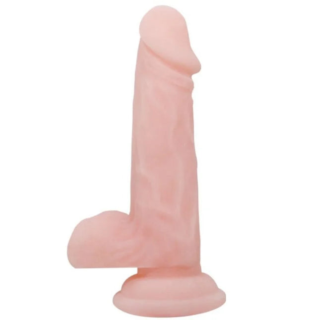 Pinkfarbener silikon dildo mit realistischer struktur und abgerundetem fuß von baile 16 5 cm lang