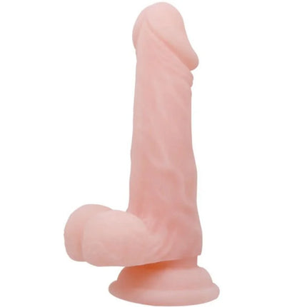 Pink silikon dildo mit realistischem 16,5 cm länge und detailreicher struktur von baile mit abgerundetem fuß
