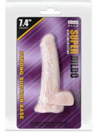 Pink silikon super dildo 18,8 cm lang von BAILE mit starkem saugbasis und realistischer optik