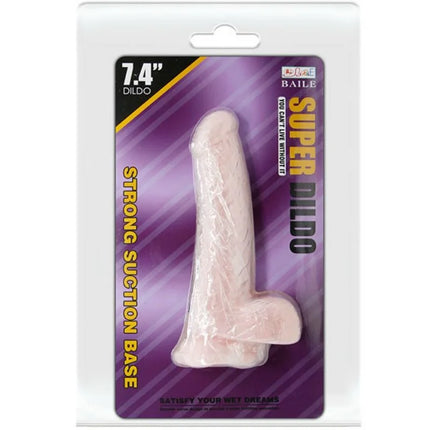 Pink silikon super dildo 18,8 cm lang von BAILE mit starkem saugbasis und realistischer optik