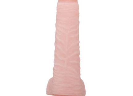 Pink silikon dildo mit texturierten rippen und breitem grundflansch baile super realistischer natürlicher dildo 18,8 cm