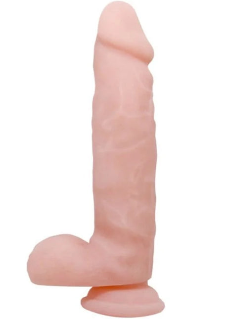 Pink silikon dildo mit realistischer struktur und abgerundetem grundflaeche von baile super realistischer natuerlicher dildo