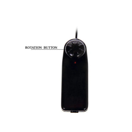 Schwarzer baile super rota dong realistischer dildo 20 5 cm mit texturiertem rotationsknopf und roter kontrollleuchte