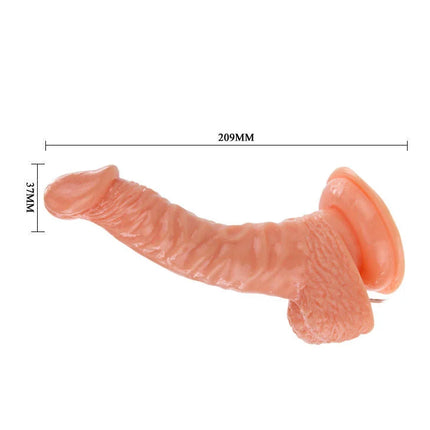 Peachfarbener silikon dildo mit saugnapf und strukturierte oberfläche baile super rota dong realistischer penisrotator