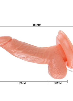 Peachfarbener silikon-dildo mit realistischer textur und abmessungen im bild für baile super rota realistisch penis dong