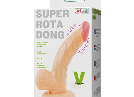 Baile super rota realistischer penis dong in pfirsichfarbenem tpr mit saugnapf und super vibrationseffekt