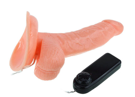 Rosa silikon realistischer penis dong mit schwarzer fernbedienung von BAILE für den erwachsenenbereich