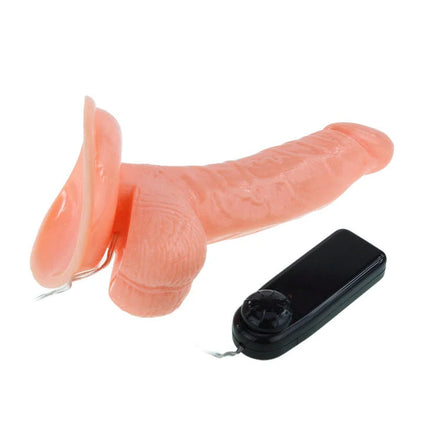 Rosa silikon realistischer penis dong mit schwarzer fernbedienung von BAILE für den erwachsenenbereich