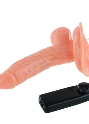 Roter dildo aus silikon mit saugfuß und schwarzer fernbedienung von baile super rota realistisch penis dong