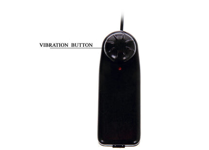 Schwarzes handliches vibrationsgerät baile super rota realistischer penis dong mit rundem knopf und roter kontrollleuchte