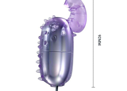 Baile super vibrator vibrierendes ei mit stimulator in lila durchsichtigem kunststoff und silbernem metall mit krallenförmigem aufsatz