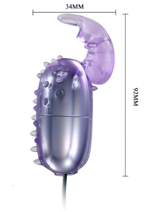 Baile super vibrator vibrierendes ei mit stimulator in lila durchsichtigem kunststoff und silbernem metall mit krallenförmigem aufsatz