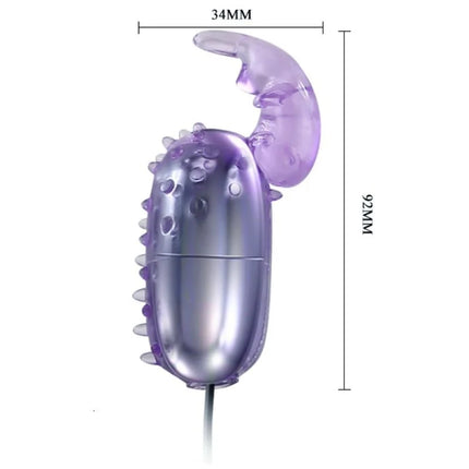 Baile super vibrator vibrierendes ei mit stimulator in lila durchsichtigem kunststoff und silbernem metall mit krallenförmigem aufsatz