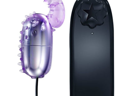 Baile super vibrator vibrierendes ei mit stimulator in lila durchsichtigem plastik mit stacheliger textur und schwarzer fernbedienung
