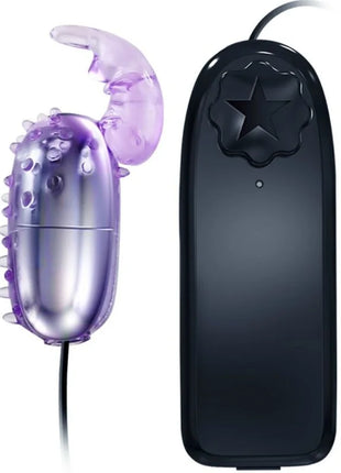 Baile super vibrator vibrierendes ei mit stimulator in lila durchsichtigem plastik mit stacheliger textur und schwarzer fernbedienung