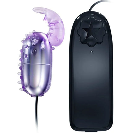 Baile super vibrator vibrierendes ei mit stimulator in lila durchsichtigem plastik mit stacheliger textur und schwarzer fernbedienung